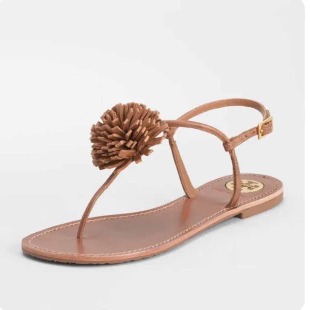 Rare Tory Burch Pom Pom sandals 7.5